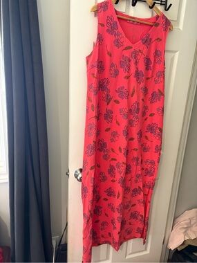Fresh Produce vintage dress XL sleeveless pink floral print cotton